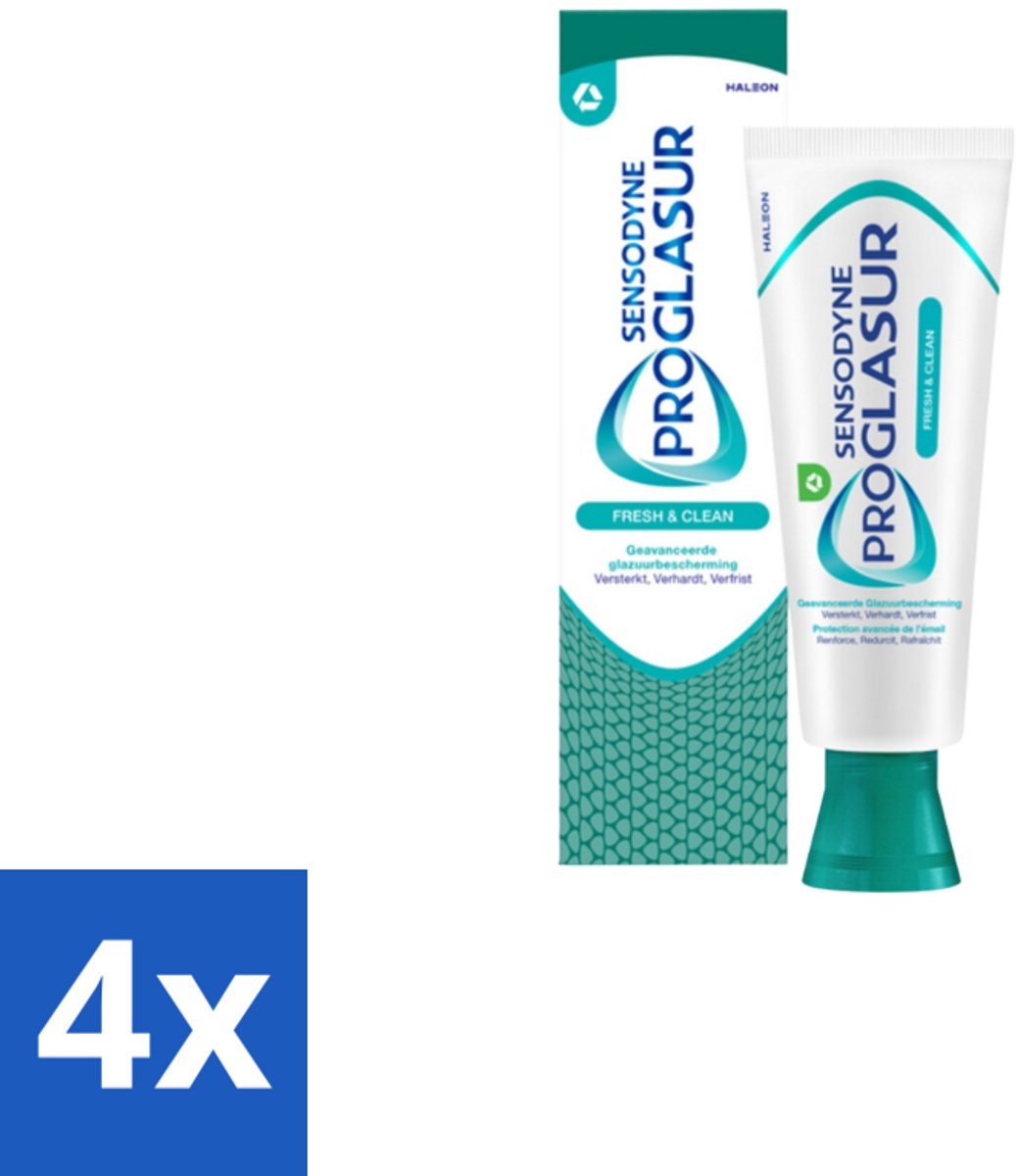 4 x Sensodyne Tandpasta ProGlasur Multi-Action Fresh & Clean 75 ml - Tandpasta - Tanderosie - Tandglazuur - Versterken - Remineraliseren