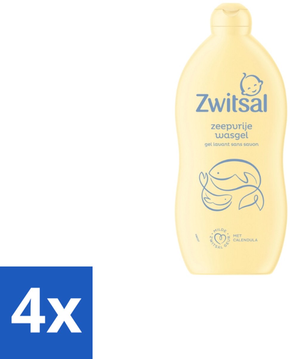 4 x Zwitsal Wasgel 700 ml - Baby Wasgel - Zeepvrije Wasgel - Babyhuid Verzorging - Calendula Wasgel - Anti-prik Wasgel