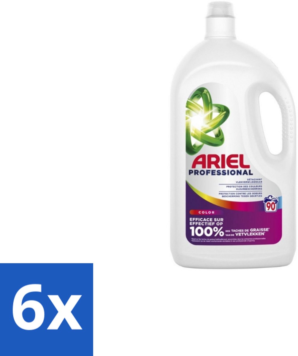 6 x Ariel – Vloeibaar Wasmiddel – Professional Color – 90 wasbeurten - 4,05 L - Vloeibaar Wasmiddel - Gekleurde Was - Wasprestaties - Vlekverwijdering - Kleurbehoud