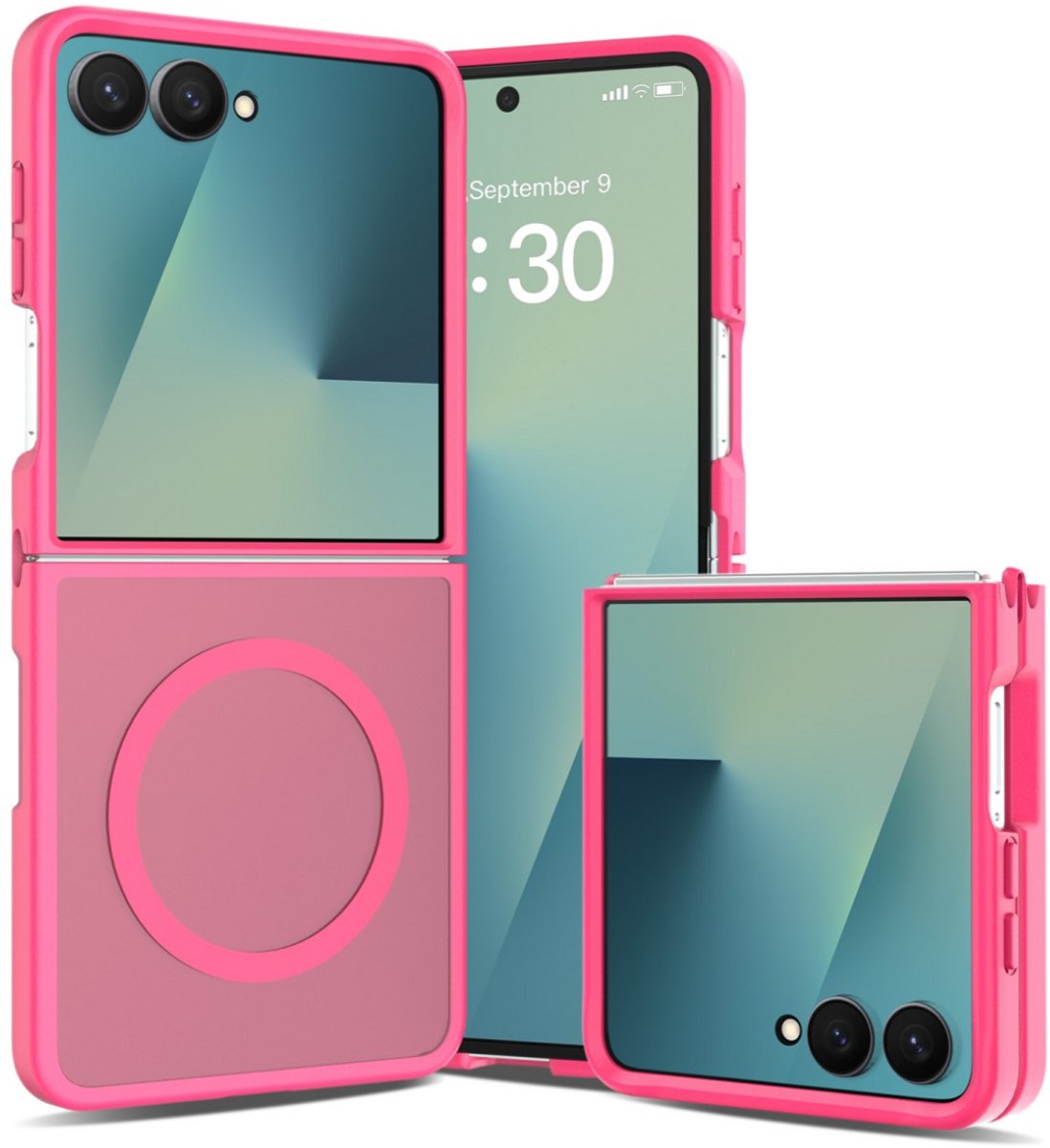 Casemania - Backover MagSafe - Frosted Lens Protection Armor Case – Samsung Z Flip 8 - Roze