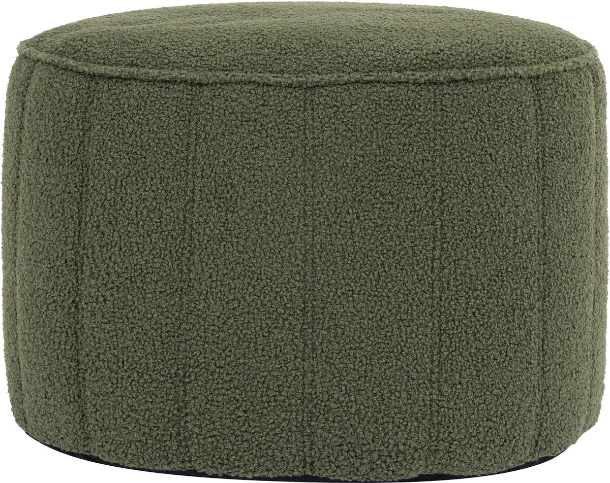icon - Milano Poef - Ronde Zitzak Hocker - Boucle - Olijfgroen