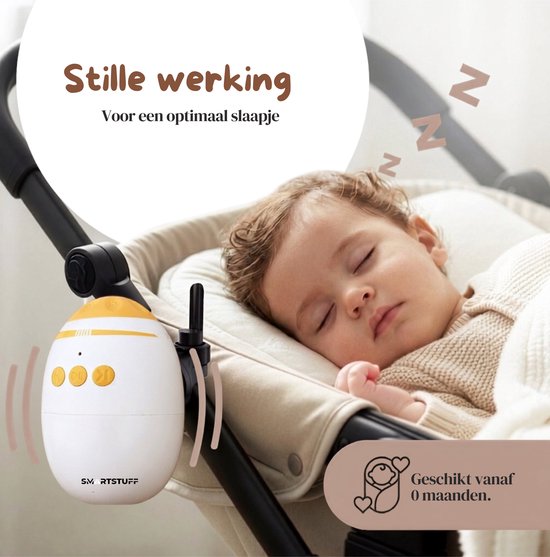 SmartStuff® Baby Rocker voor kinderwagen - Met Speaker voor White Noise & Bluetooth Audio - Voor Wipstoel Baby - Oplaadbaar - Automatisch Wiegen - Stille Motor — afbeelding 2