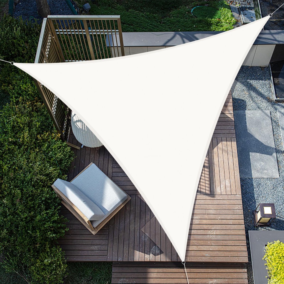 SUNNY GUARD Zonnezeil Zonnescherm Driehoek 2.5x2.5x2.5m Waterdicht Winddichte UV-bescherming voor patio,Tuin - ShopVlot