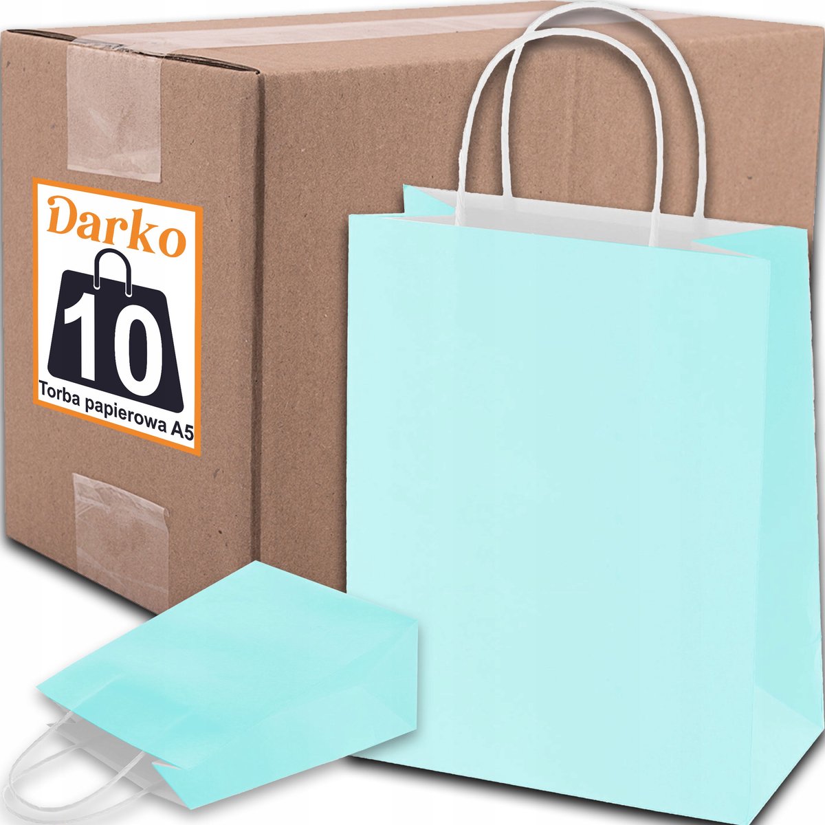 Groenpapieren zakjes A5 22,5x8x18 cm - 10 stuks - Eco Kraft