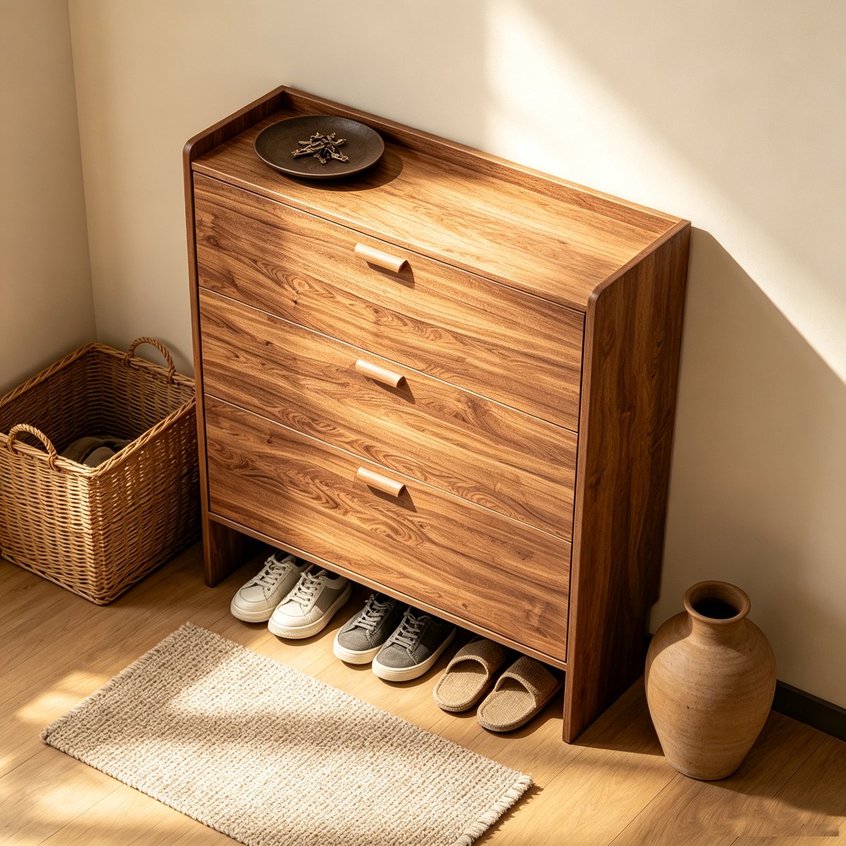 Smalle Ultradunne Schoenenkast met Kantelkleppen Compacte Opbergkast voor Kleine Entree en Gang 100*24*115CM