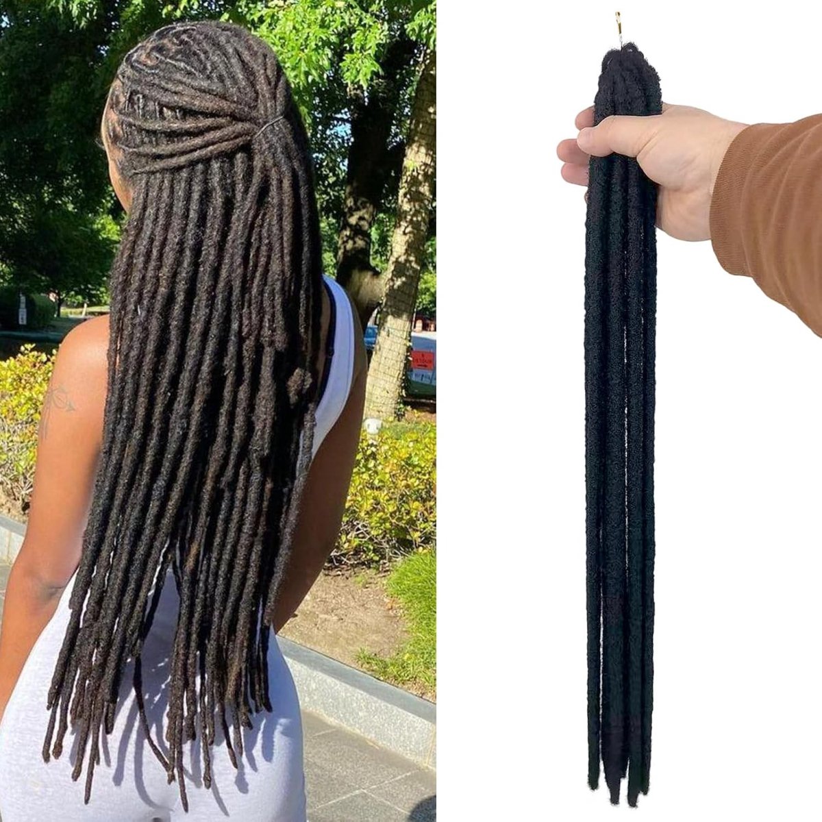 24 Inch Rechte Zachte Locs Goddess - 10 Strengen/Verpakking Voorgevormde Synthetische Haakvlechten voor Zwart Vrouwen, Perfect voor Haarstyling en Bescherming