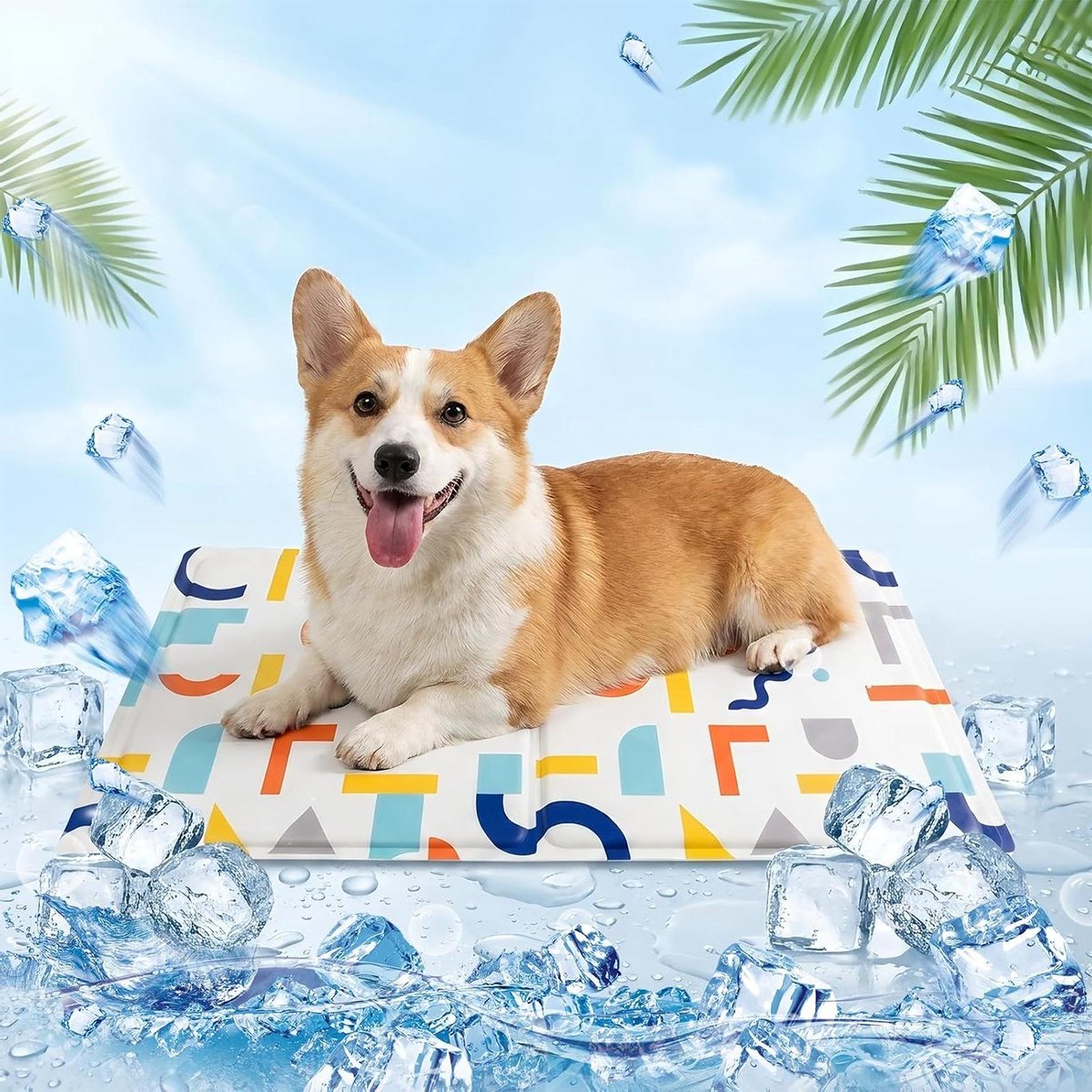 Koelmat Huisdieren - Zelfkoelend Kussen - Verkoeling Zomer - Waterdicht Krasvast - 50x60 cm - Wit