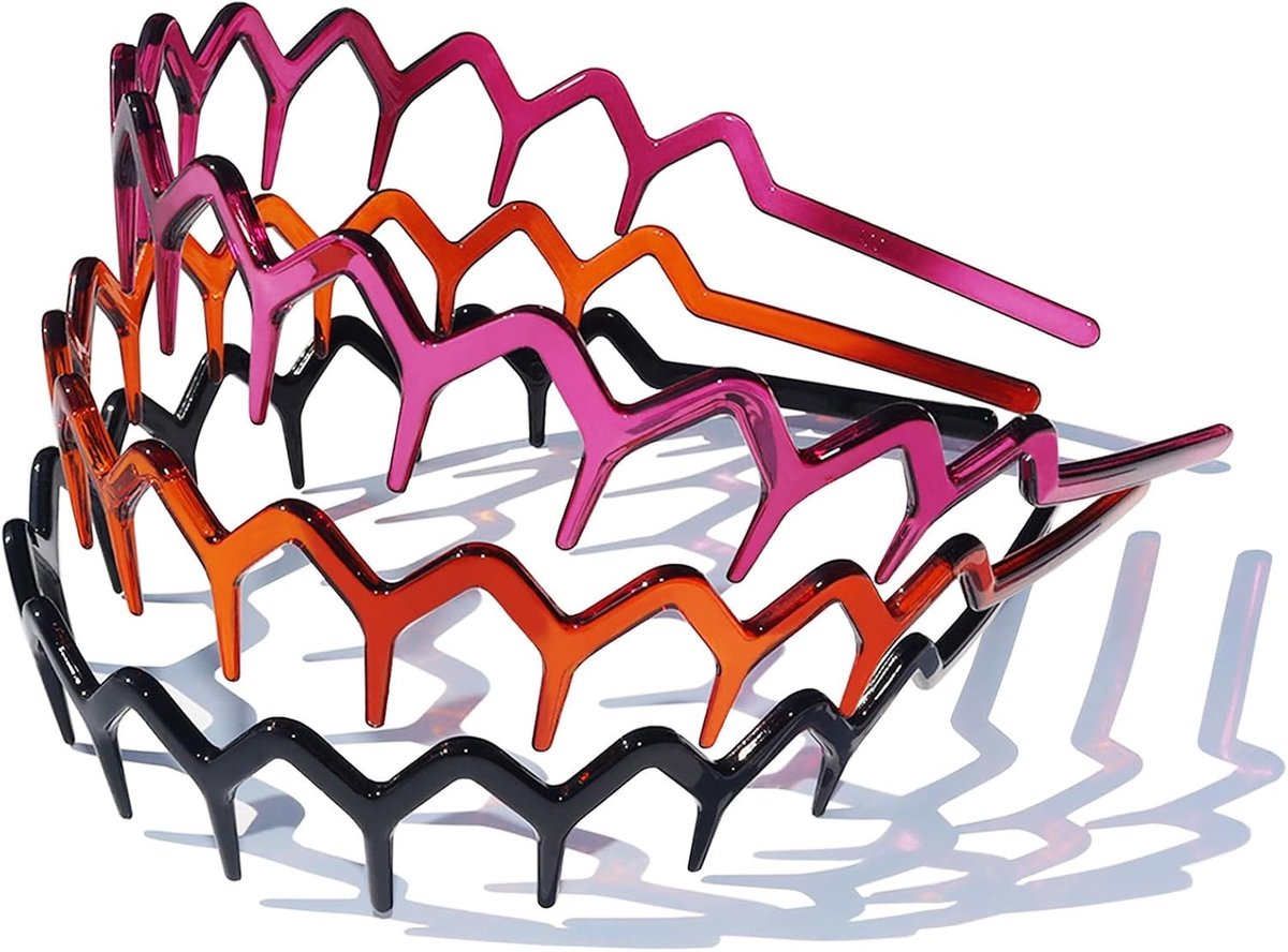 Zigzag Haarbanden Set van 4 voor Dames en Heren - Perfect voor Dagelijks Gebruik en Kantoorstijl