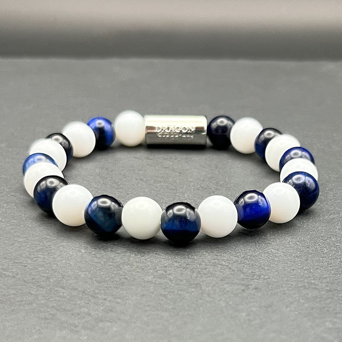 Dragon Bracelets® - Dames Armband - Essentials Monaco White - Natuurstenen - Blauw - Wit