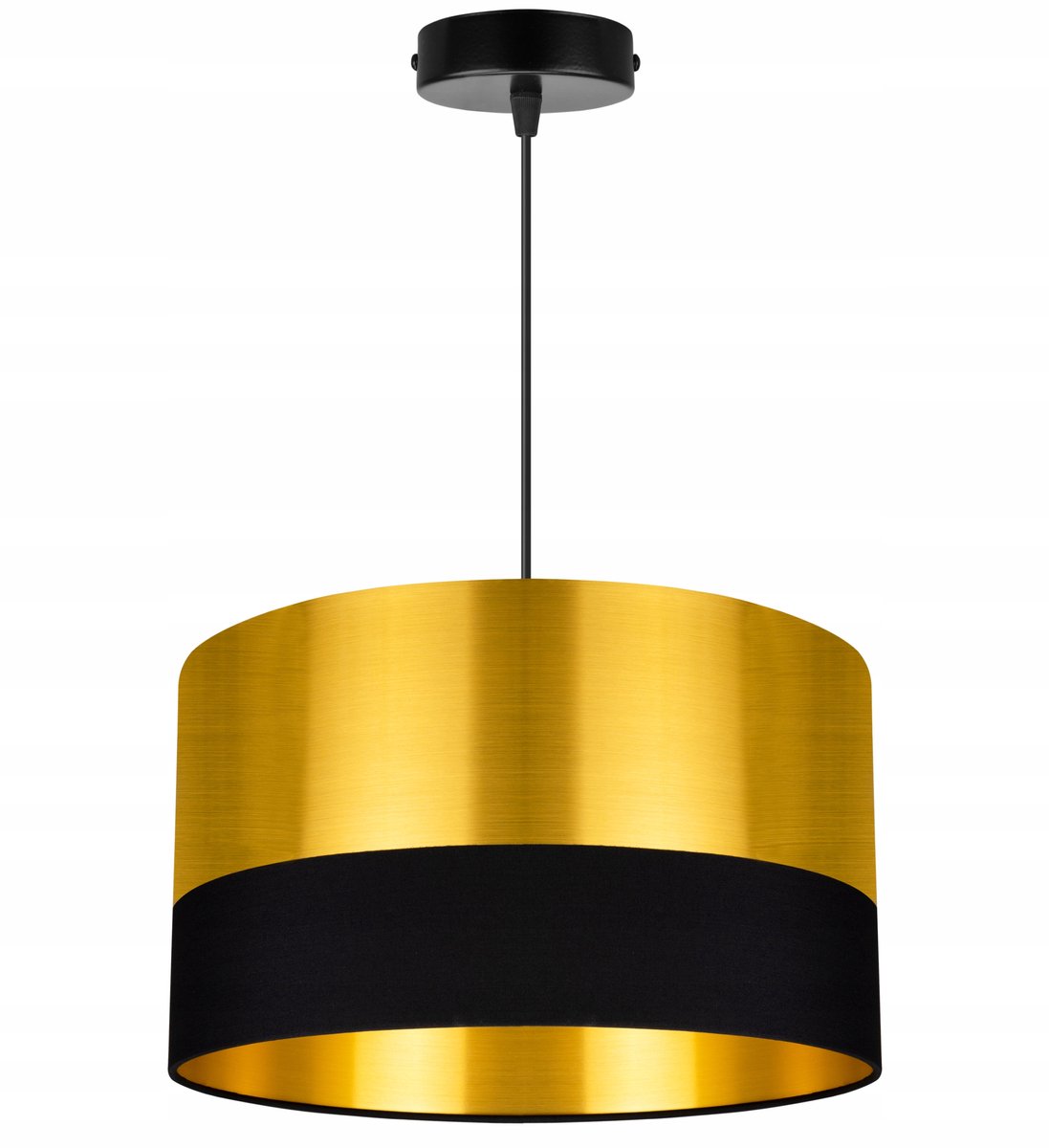 Gouden Plafondlamp met Stoffen Kap - Stijlvol en Modern