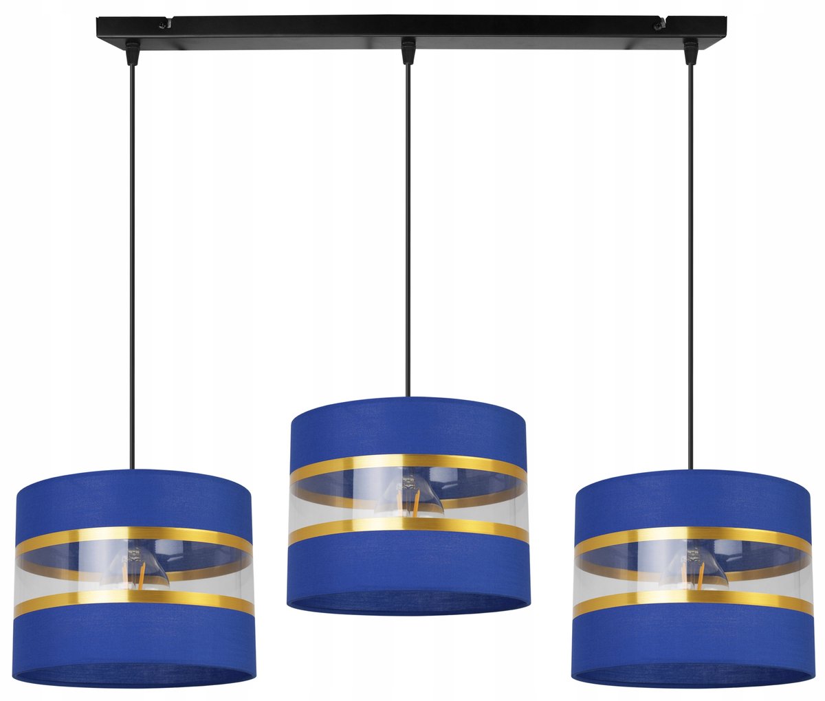 Merkloze Plafondlamp Goud/Donkerblauw, 3xE27, Verstelbaar