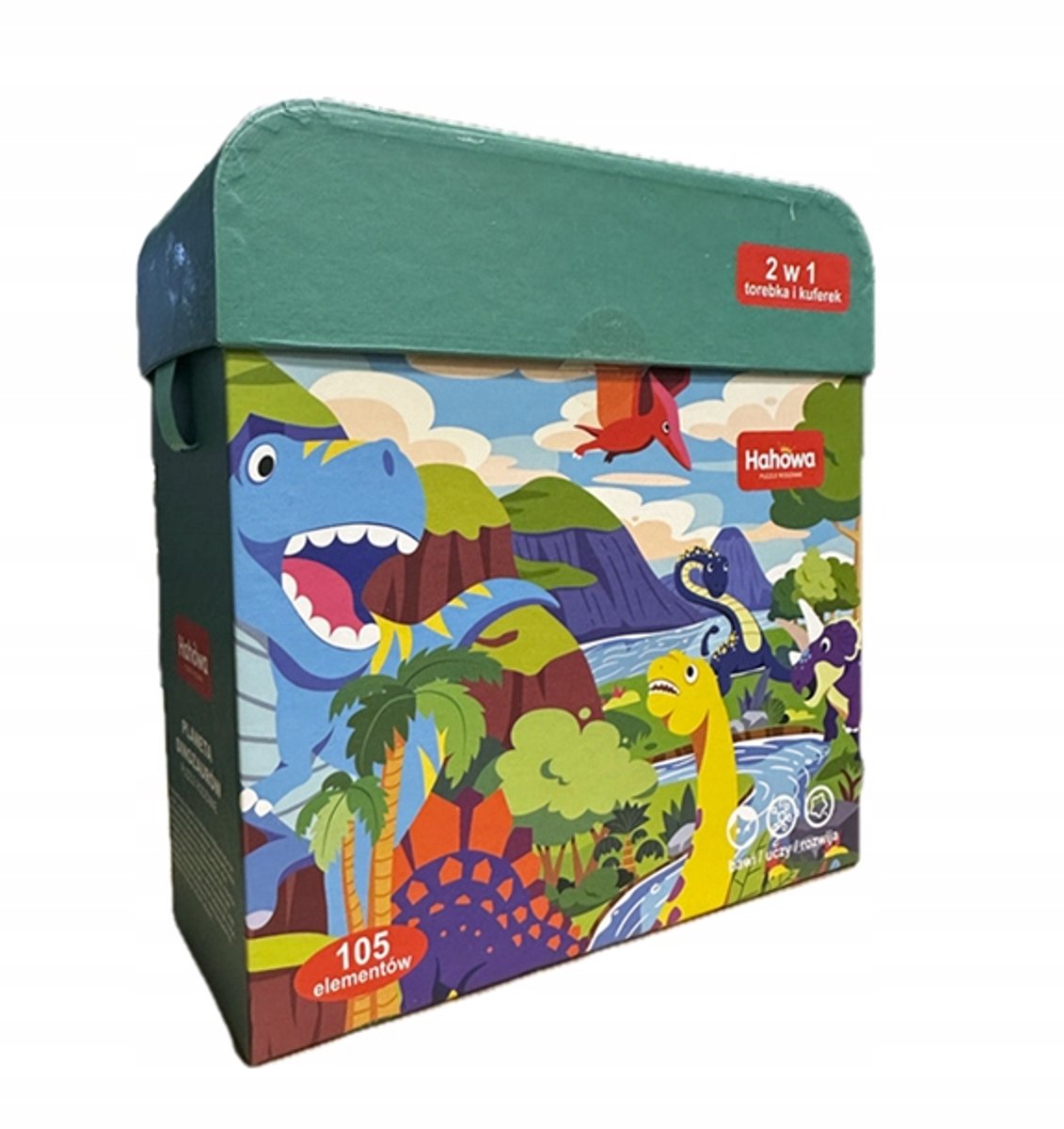 Dinosaurus Planeet Puzzel 105 Stukken - 2-in-1 Tas & Koffer