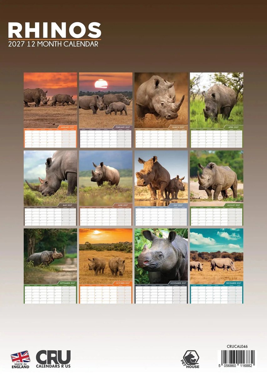 Neushoorn A3 Kalender 2027