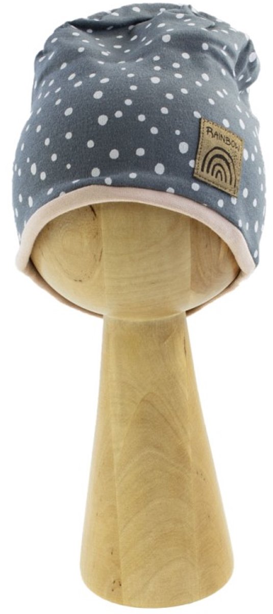 Nicol Baby Meisjes Muts - Lichtgrijs met Stippen, Maat 56/62