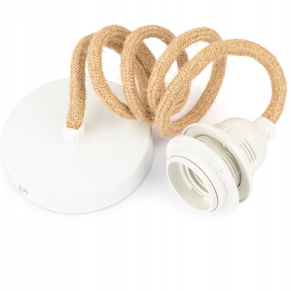 Hanglamp met Jute Koord en Witte Fitting - E27