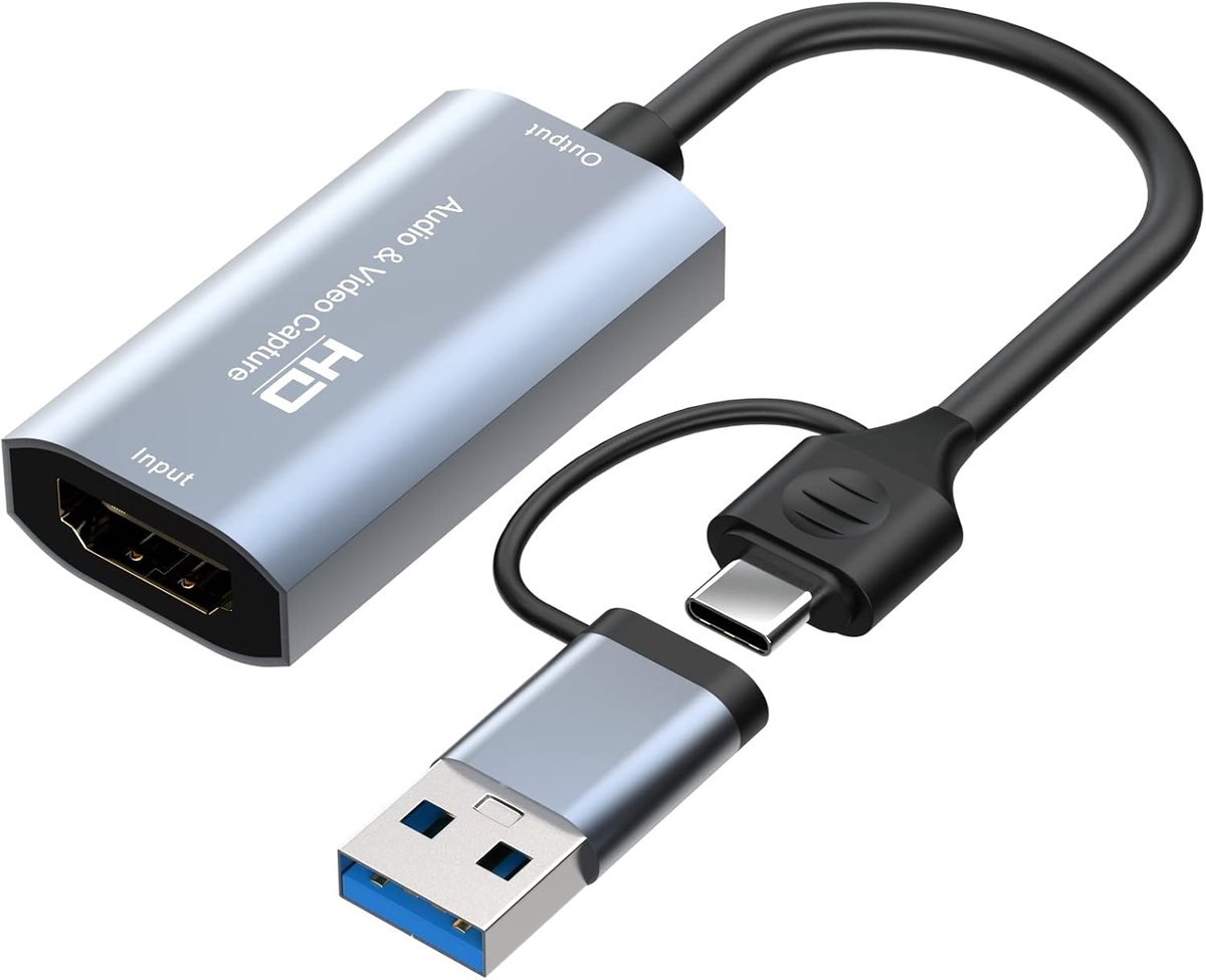 Sounix HDMI Capture Card - Video / Game Capture - 1080P HD Capture - USB 3.0 & USB-C - Plug & Play