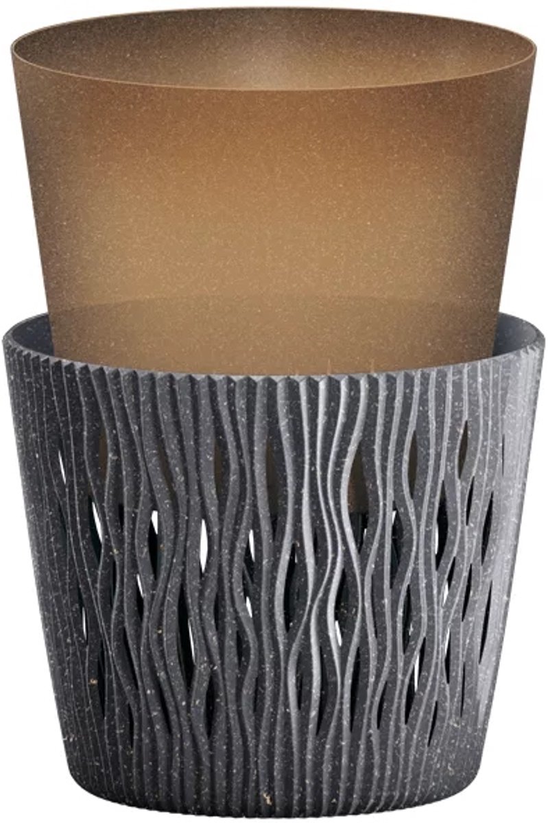 Sandy ECO Wood Antraciet Ronde Pot 26.2 cm