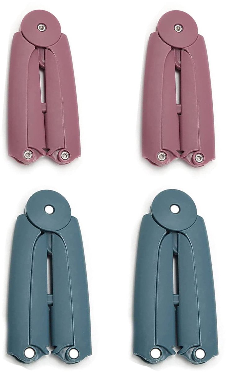 4 stuks draagbare opvouwbare plastic kleerhangers reishangers ruimtebesparende kleerhanger mini antislip kledingrek - ShopVlot