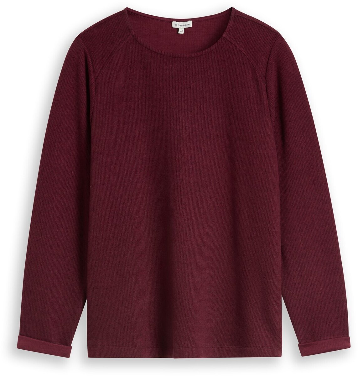 Tom Tailor - Plus Size - Gezellig sweatshirt met gemêleerde look - Maat 52 - dark preppy plum melange