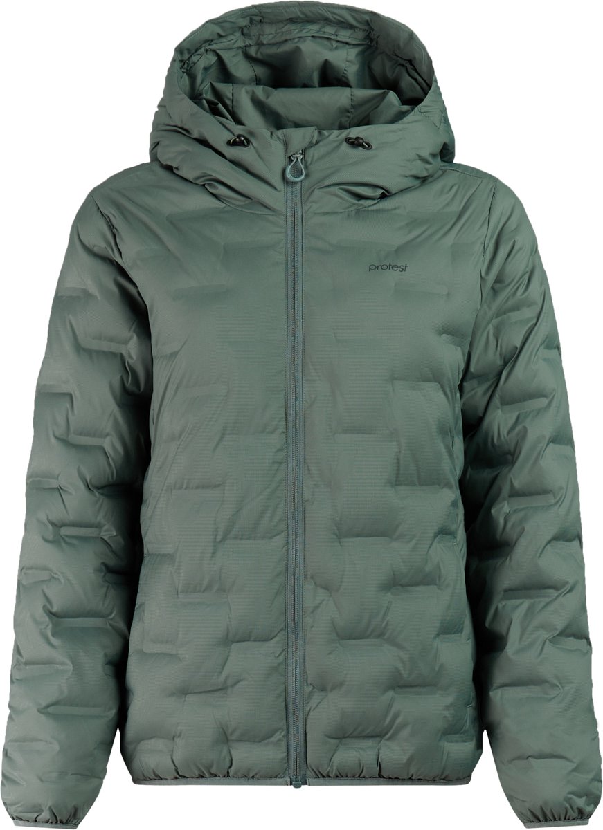 Protest PRTLupita Jas Dames Puffer Outdoorjas Waterafstotend Capuchon Evergreen