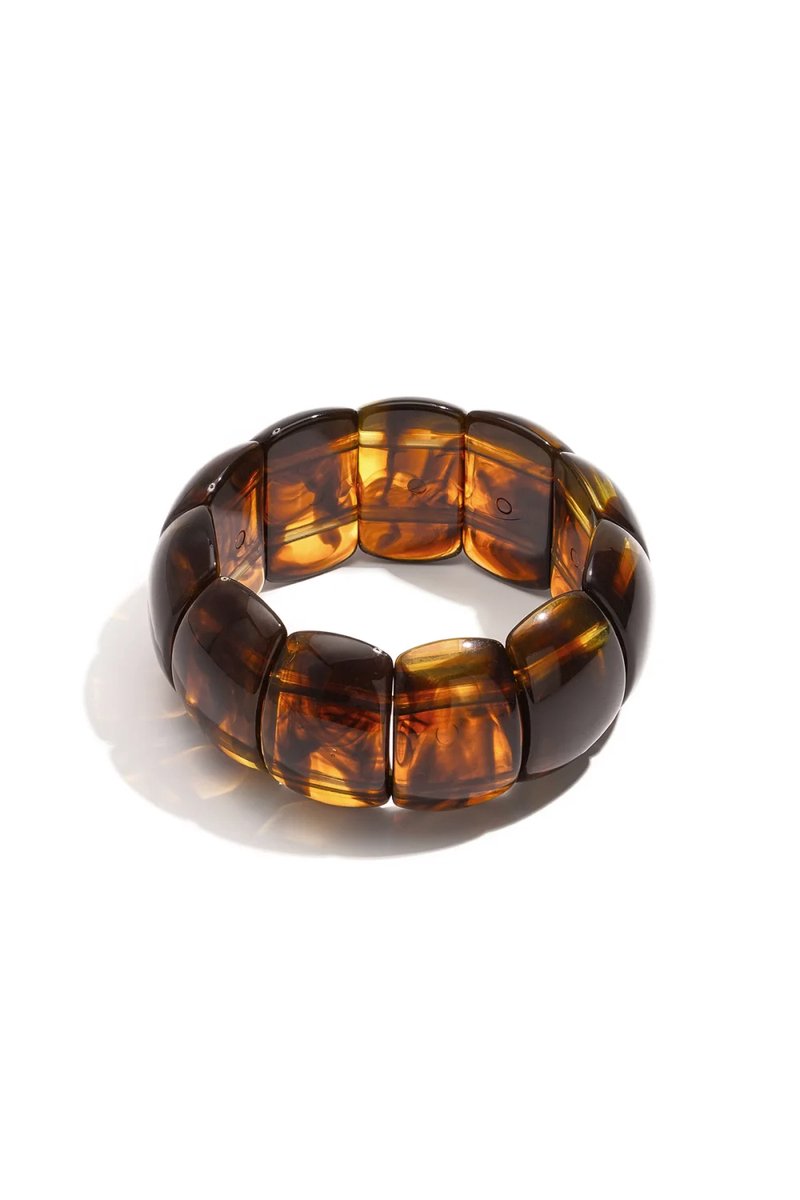Dames armband Bruin Acryl elastisch bruin Sophie