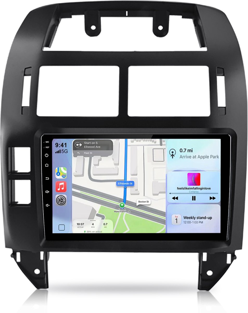 Junsun Autoradio Geschikt voor VW Polo 9N 2001-2009 - Android 15 - GPS-navigatiesysteem - 9 Inch HD TouchScreen - Bluetooth - Stuurwielbediening - Wifi - RDS - USB