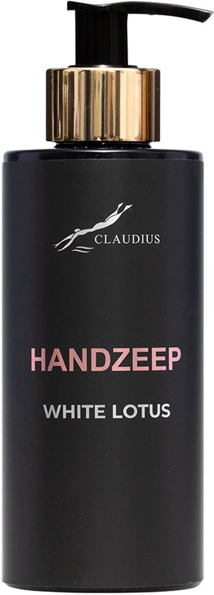 Handzeep White Lotus 300 ml - met gouden pomp - zwarte fles
