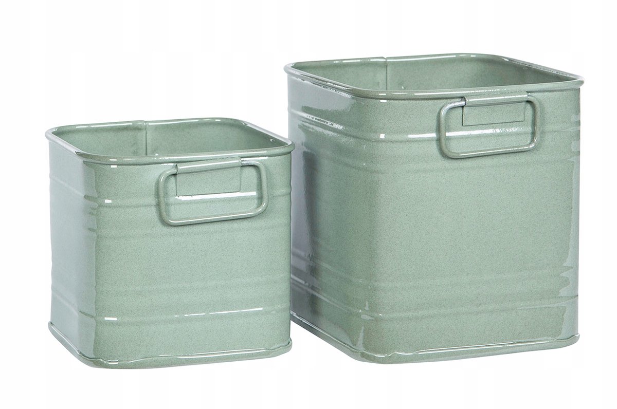2x Groene Metalen Plantenbakken Luke - Stijlvolle Loft Look
