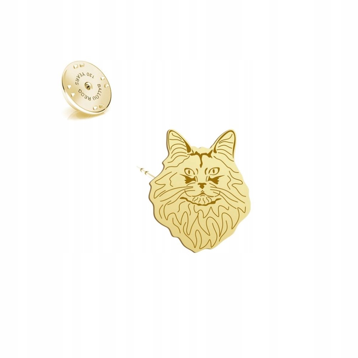 Gouden Broche Noorse Boskat 925 Zilver - Uniek Cadeau
