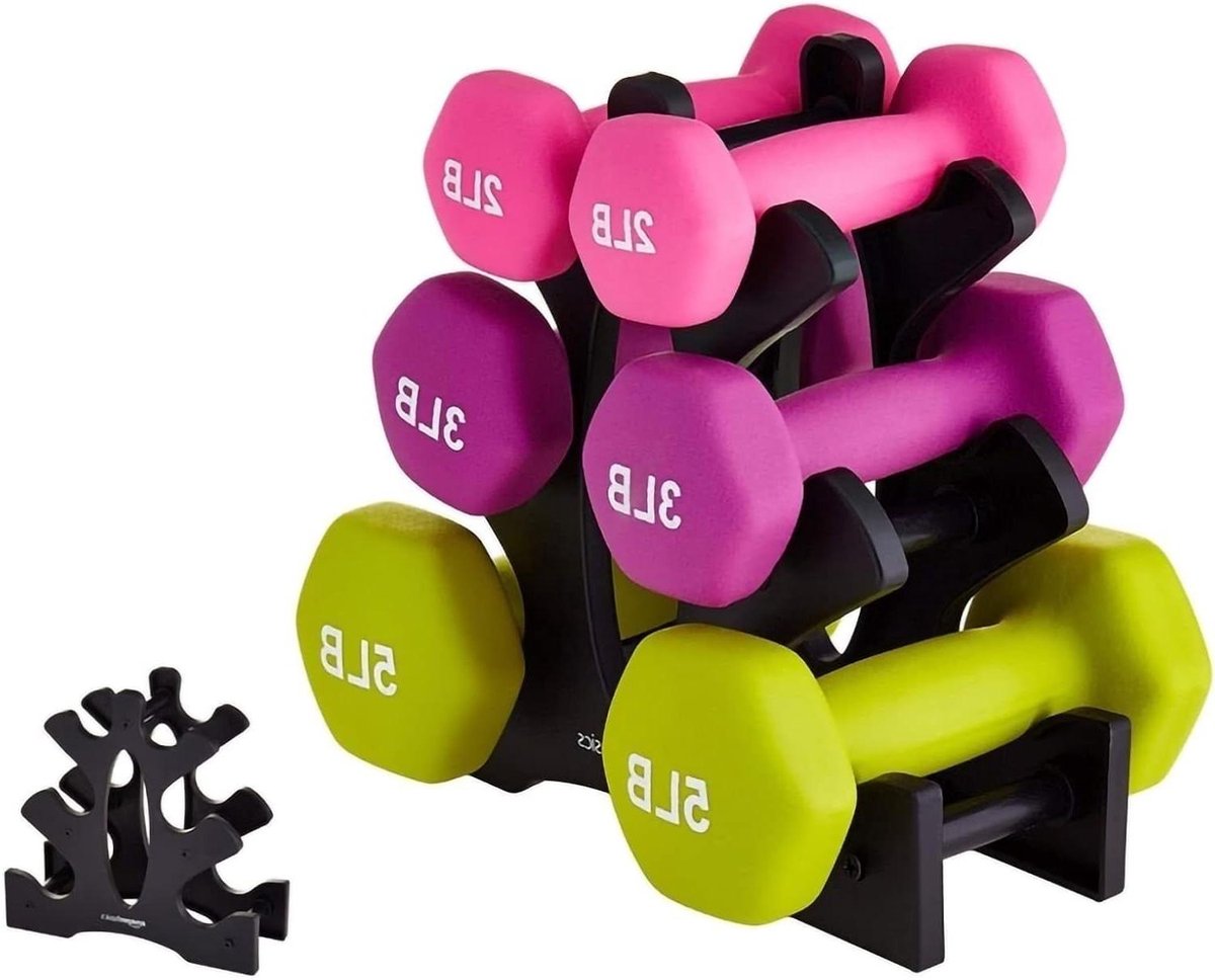 Gewichtenrek - Halterhouder - Thuis sporten - 3 niveaus - 23 cm - Zwart