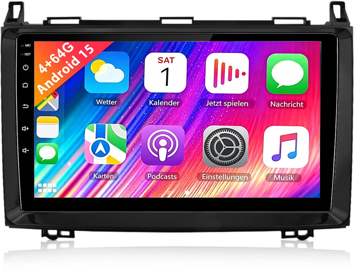 Cestovet Autoradio - Geschikt Voor Mercedes Benz A/B Klasse W169 W639 W245 W906 Vito - 4GB+64GB, Draadloze CarPlay - GPS-Navigatie, Bluetooth, 9-inch Touchscreen, DSP
