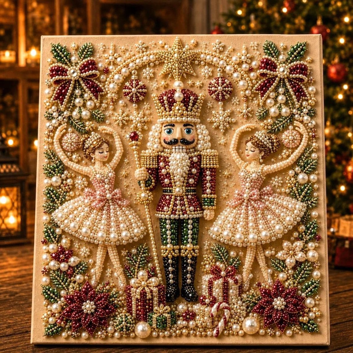 Casalora 3D DIY Kerst Notenkraker Pare Diamond Painting Kunstset voos Volwassenen & Beginners - 20 x 20 cm