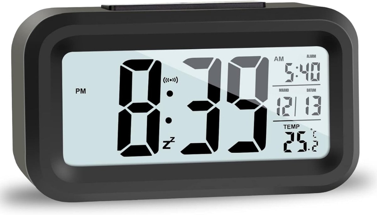 Allvia® Digitale wekker slaapkamer - wekker - digitale wekker - Zwart - 4cm x 8cm x 6cm