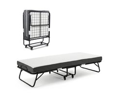 Logeerbed 80×200 met Matras - Vouwbed - Luxe - 250 kg - Zwart - Bodo