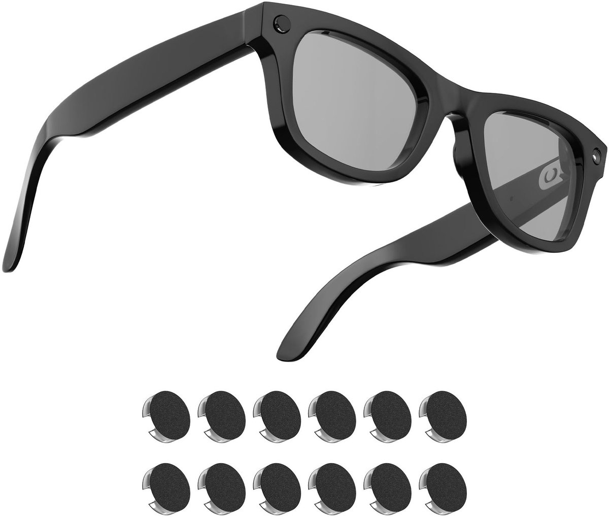 Namajunas - LED-zonneschermstickers voor brillen -Geschikt voor Ray-Ban Meta Wayfarer, Skyler en Headliner/Oakley Meta HSTN - Herbruikbare privacyzonneschermstickers-Zonneschermstickers voor slimme brillen - Accessoires voor slimme brillen 12 stuks