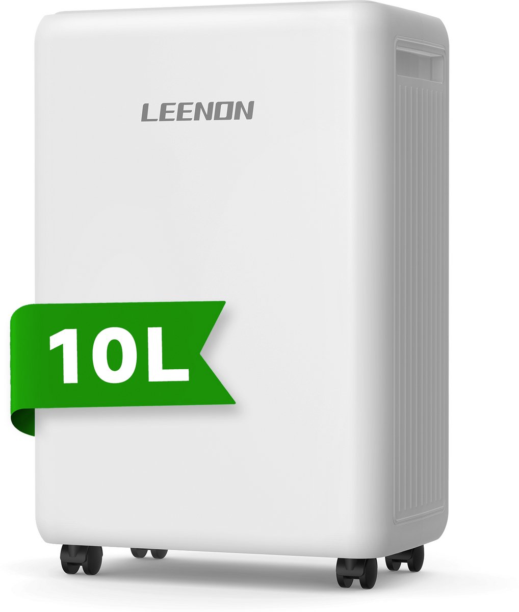 LEENON Luchtontvochtiger - Ontvochtigt Tot 10 Liter Per Dag - Was-droog Functie - Geschikt Voor Huis, Slaapkamer , Badkamer , Woonkamer En Kelder - Dehumidifier - vochtvreters voor in huis - Wit