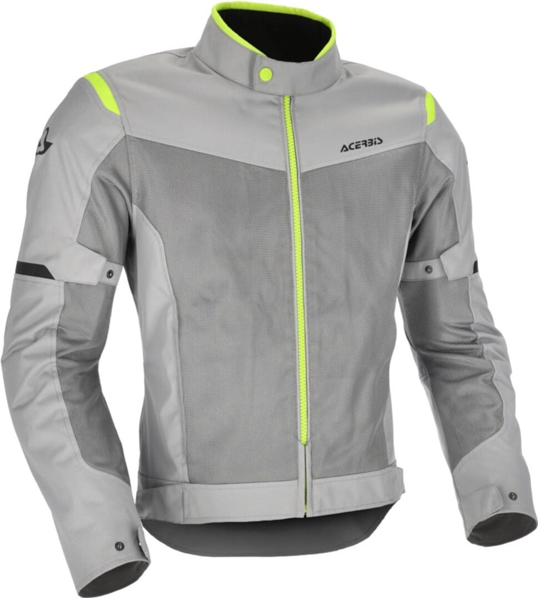 Acerbis Ramsey Vented 2.0 Mesh Grijs Geel Textiele Motorjas - Jas