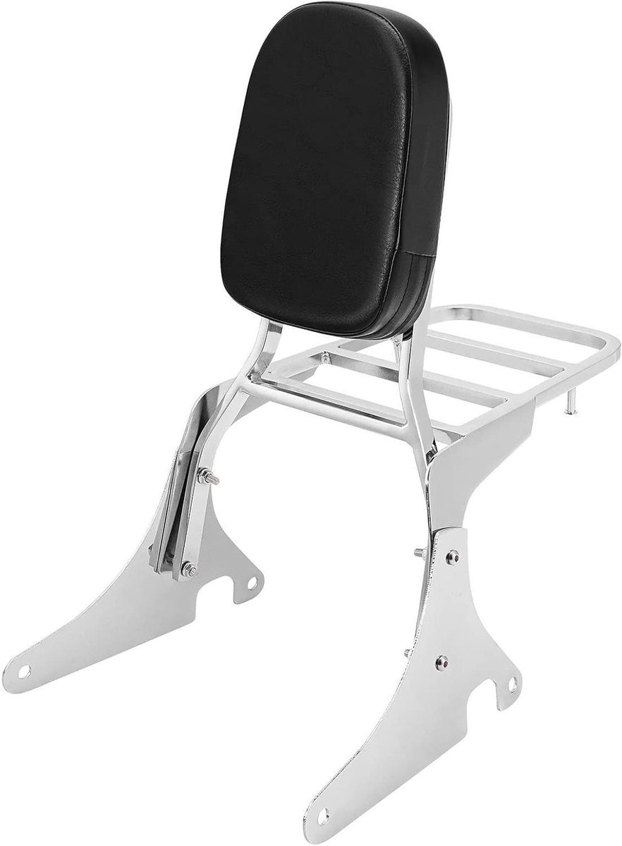 Passagierskussen Rugleuning - Motorfiets Zitting - Comfortabel Rijden - Inclusief Bagagedrager - 3.2 kg - Zwart