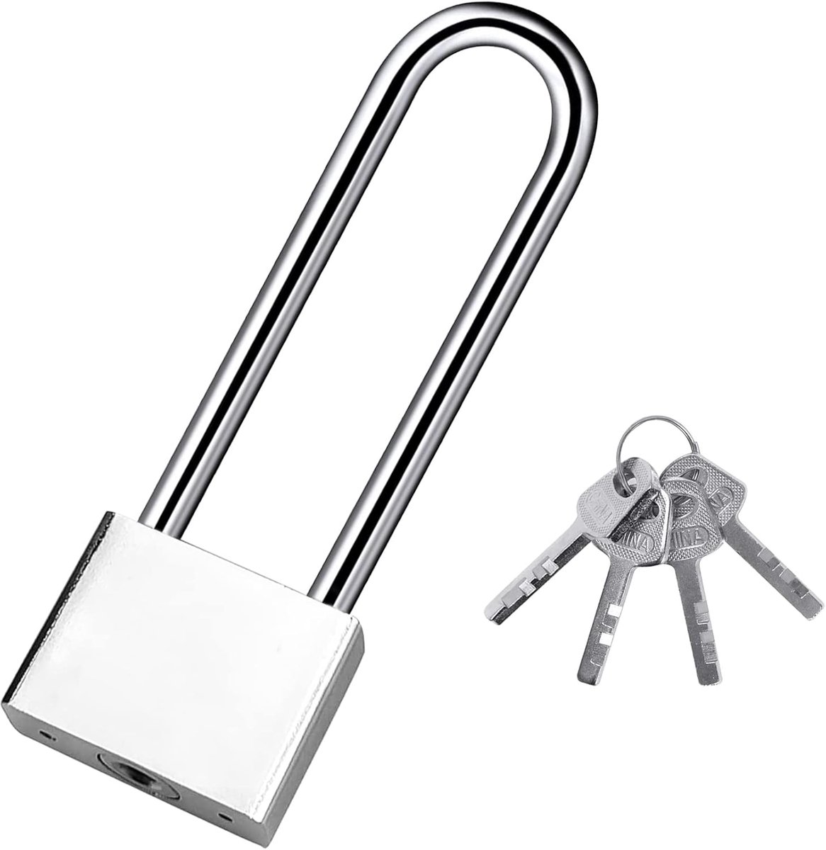 Sloten - Hangslot - slot - hangsloten - hangslot lang - veiligheids duerslot - hangslot met sleutel - hangslot fiets - met sleutel - Geschikt voor Binnen en Buiten - Geschikt voor fiets, deur, deur, koffer, kluis, kast - 40 mm x 132 mm