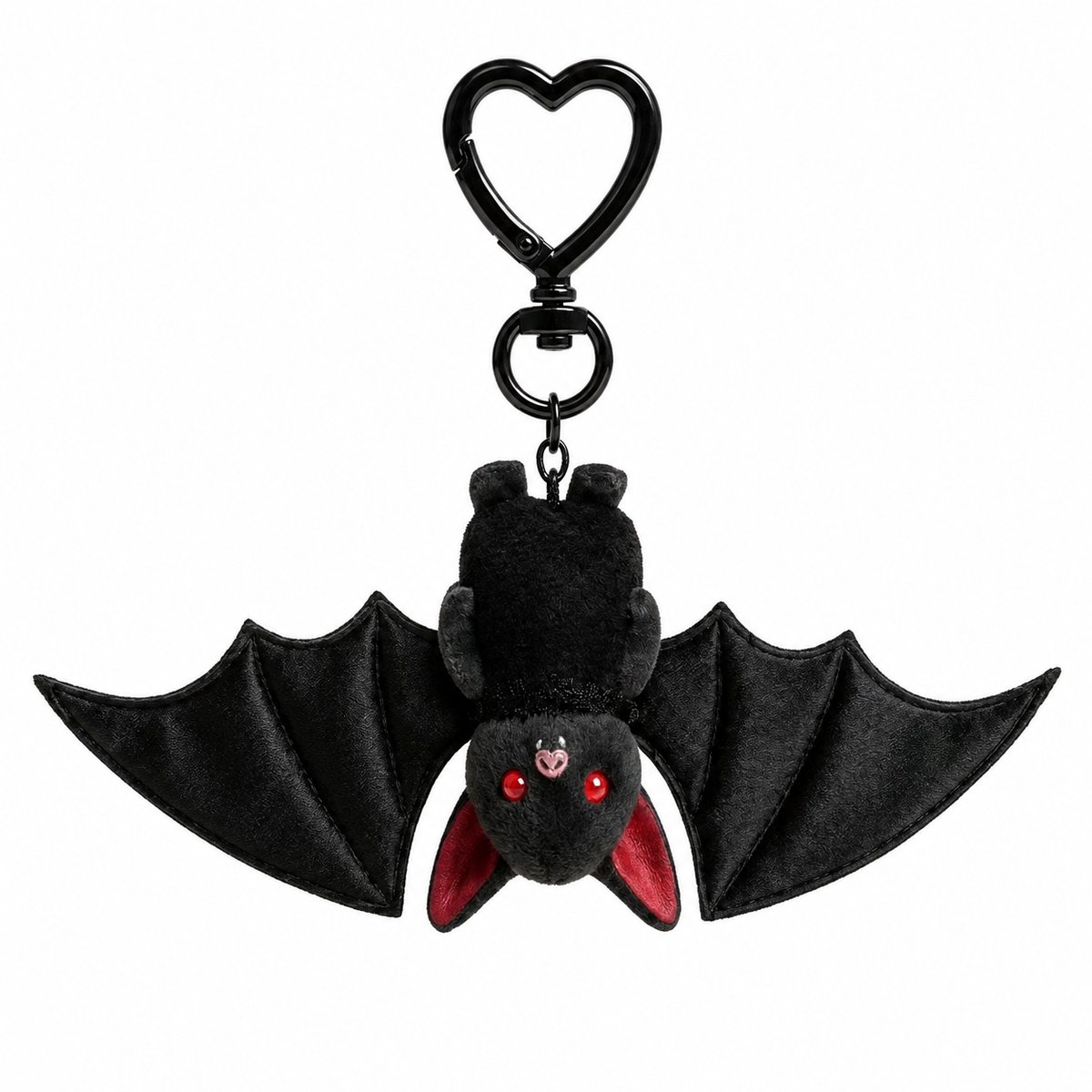 Home & Marker – Veranderbare Pluche Vleermuis Sleutelhanger – Knuffel Sleutelhanger & Tas Hanger – Gothic & Halloween Cadeau – Zwart – BATZY