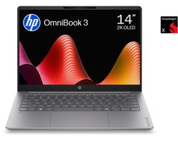 HP OmniBook 3 14-hz0714ndx Copilot+ Laptop - 14 Inch - Snapdragon X - 16GB RAM - 512GB SSD - QWERTY - 2K OLED - Studenten laptop
