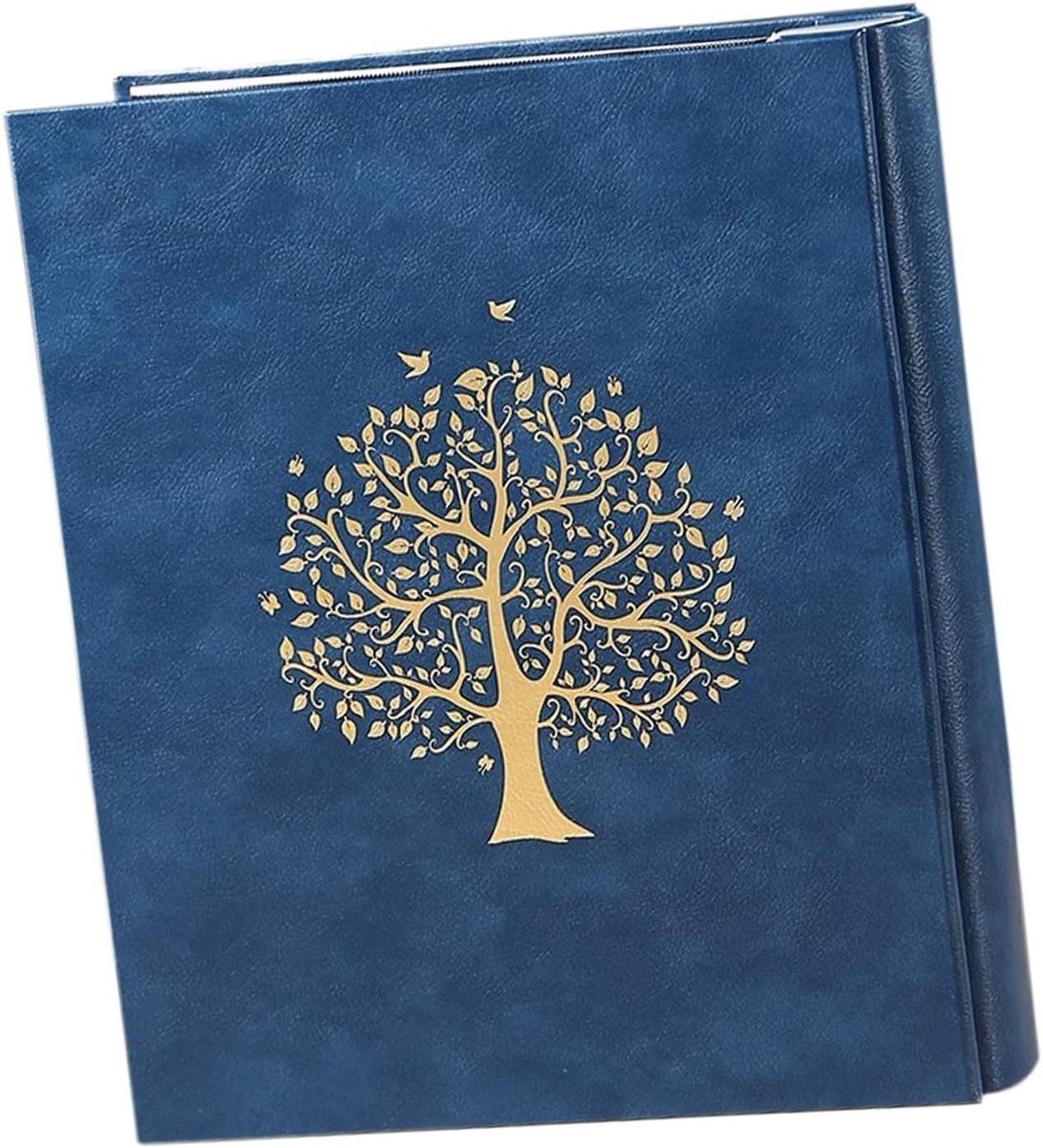 Fotoalbum Herinneringen - Opslagboek - Foto's Bewaren - Ruimtebesparend Ontwerp - 400 Foto's - Happy Tree Blue