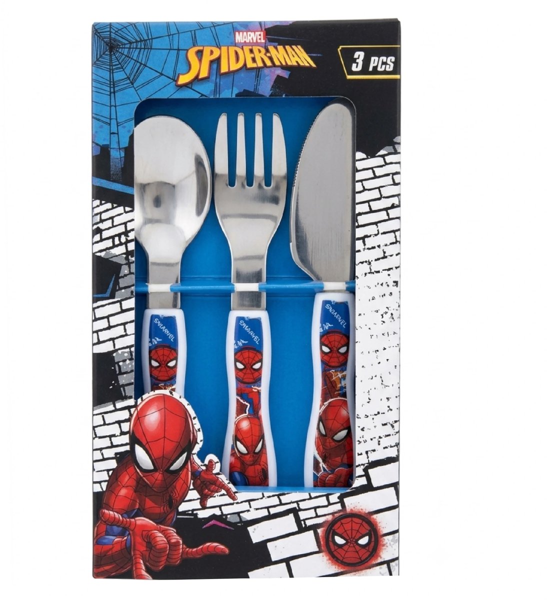 3 delig bestek set Spiderman - Roestvrij staal bestek set - Disney Bestek