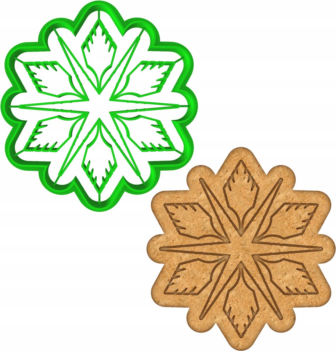 Kerstkoekjesvorm Sneeuwvlok - Kunststof PETG - 8x8x1,2 cm