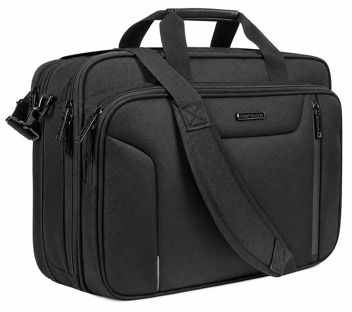 Business Laptoptas 17 Inch – Ruime Aktetas – Waterbestendig – Grote Vakken – Schoudertas – Bagageriem – Dames & Heren – Zwart