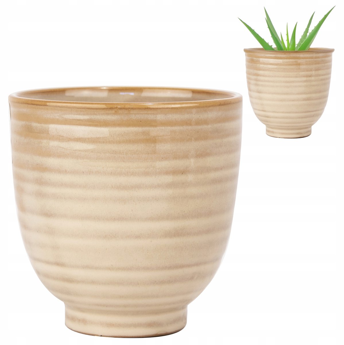 Beige Keramieken Pot voor Orchideeën - 12cm - Scandinavisch Design