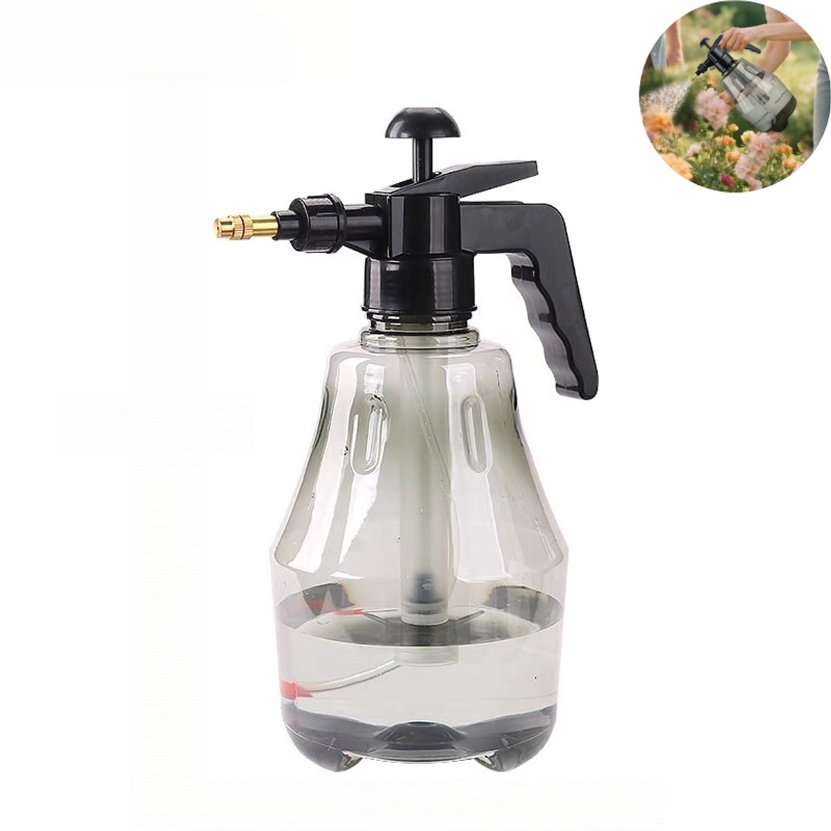 1 stuk - hand‑drukspuit tuin - plantenspuit - gieter - pp - verstelbare sproeikop - inhoud 1,5 liter - geschikt voor tuinieren, planten bewateren, huishoudelijke desinfectie, schoonmaken - grijs