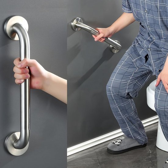 Verstelbare Douchehandgreep van RVS, 30 cm, Set van 2, Ideaal voor Senioren, Badkamer, Keuken en Trappen — afbeelding 5