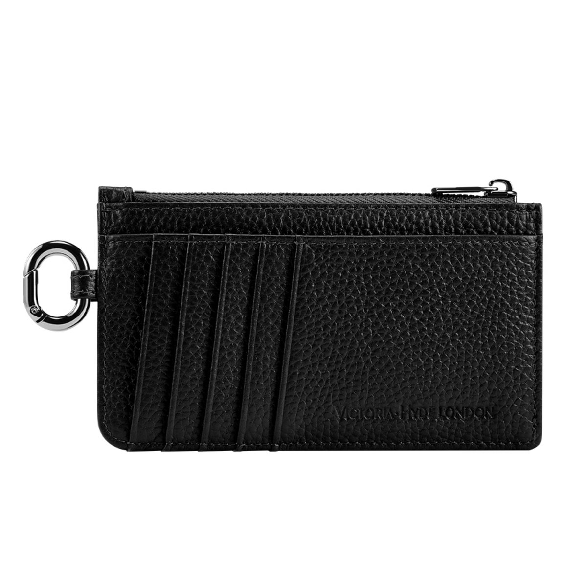 Victoria Hyde "Jov" - Kaartenhouder - Unisex - Multifunctioneel - Echt Leer - Portemonnee - Portemonnees Cadeau - Pasjeshouders - Zwart