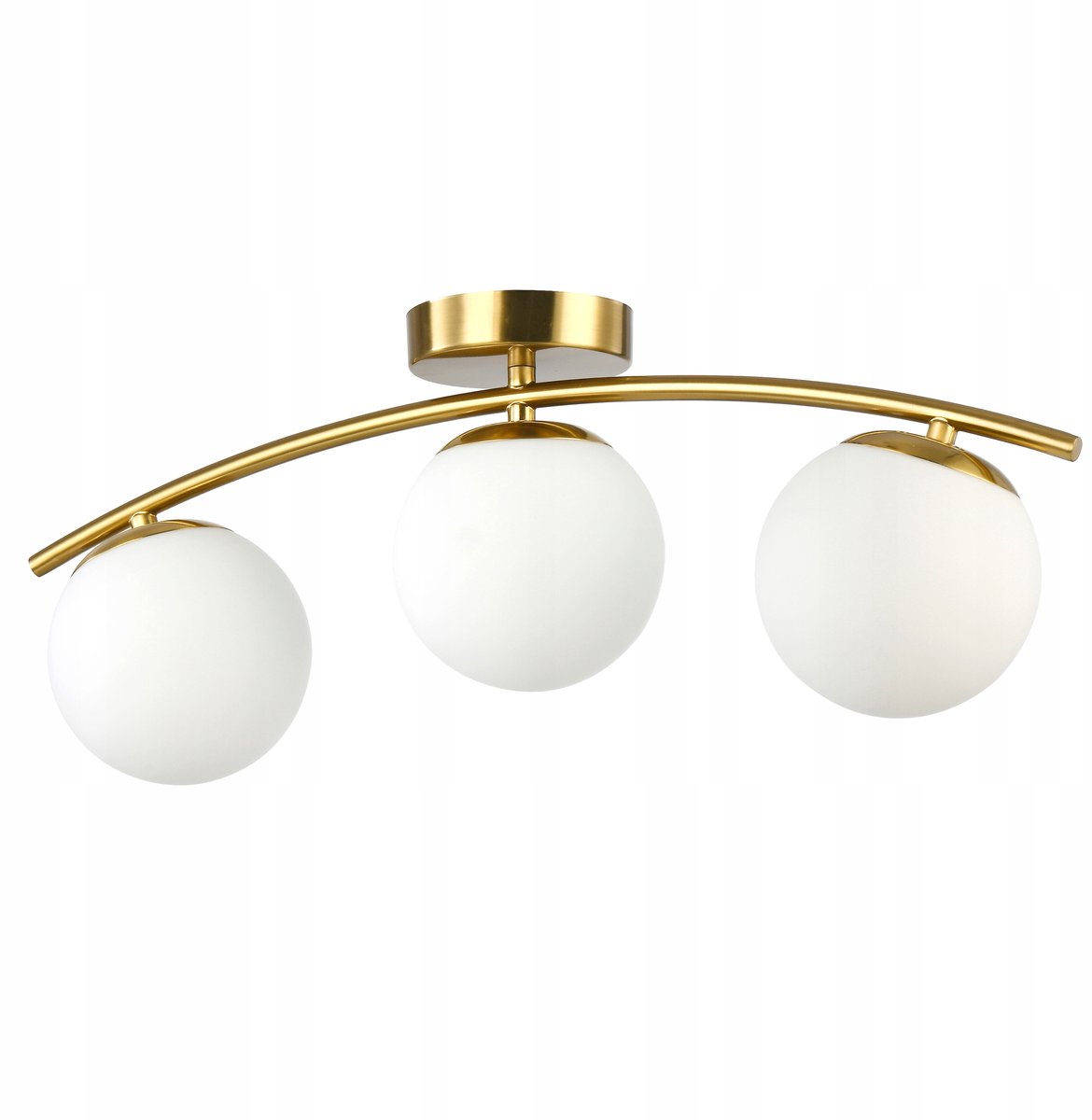 Merkloze Hanglamp Goud Wit Glazen Bol 3x E27 51cm Loft Stijl
